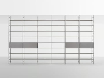MINIMA 3.0 ROOM DIVIDER - Open divider floor-ceiling mounted aluminium shelving unit by MDF Italia - view 2